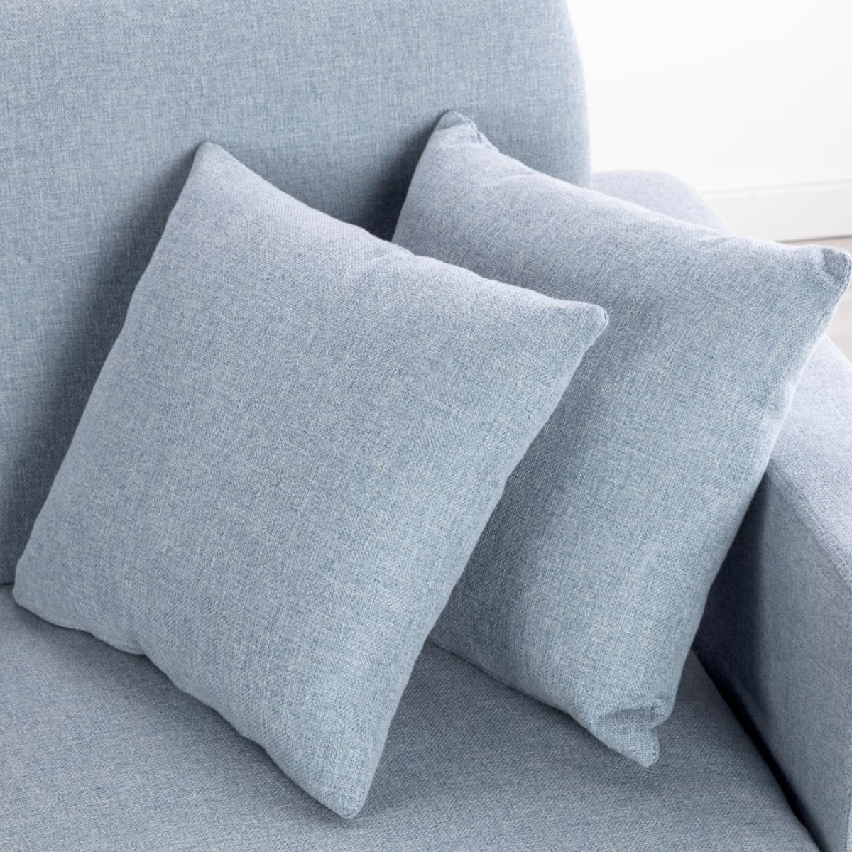 Schlafsofa 3-Sitzer mit Stoffbezug, Blau, Clic-Clac-System, 201x73x79 cm Sofa, 201x99x42 cm Bett, inkl. 2 Kissen ✅